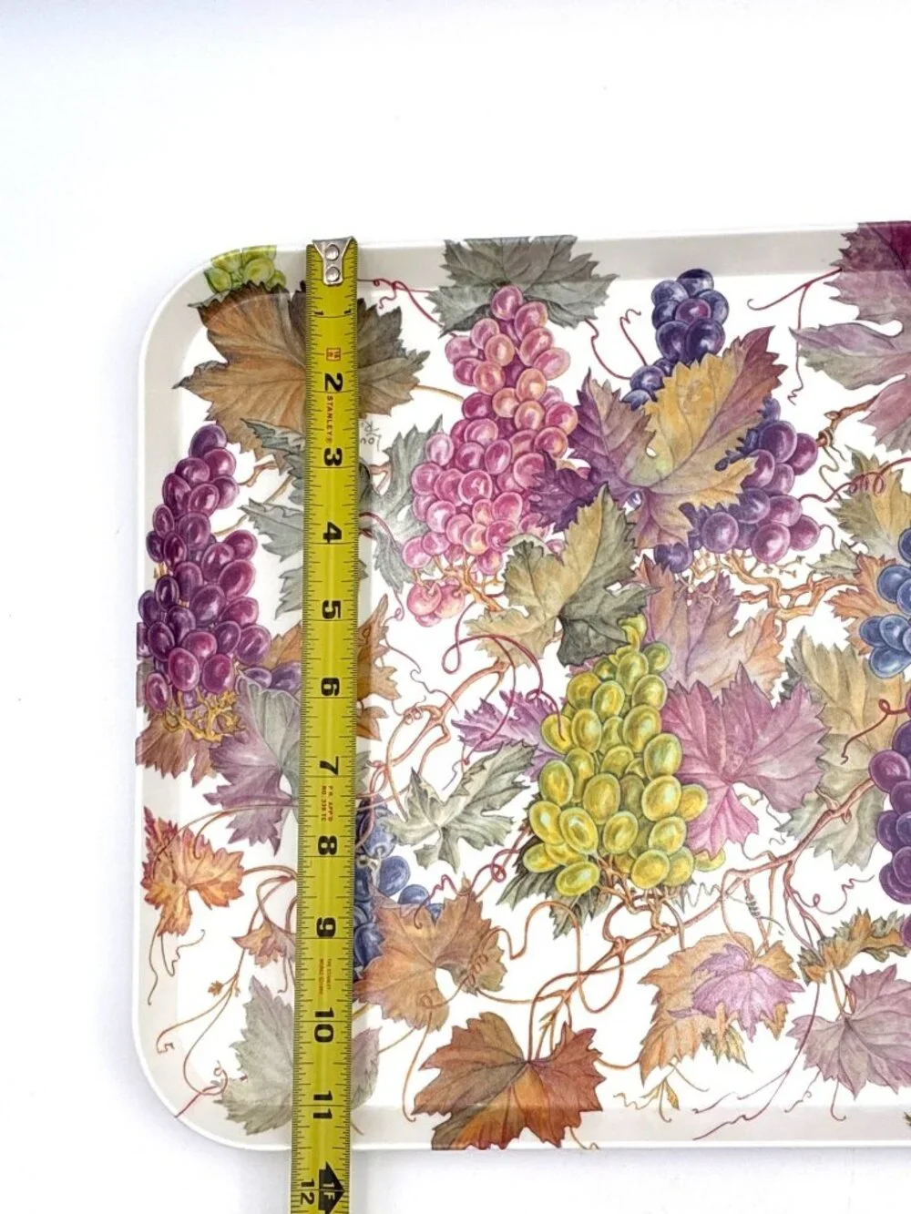 Vtg Louisa Rawle Melamine Serving Tray Grapes Vine RDE Imports Italy 17.5 x11.5